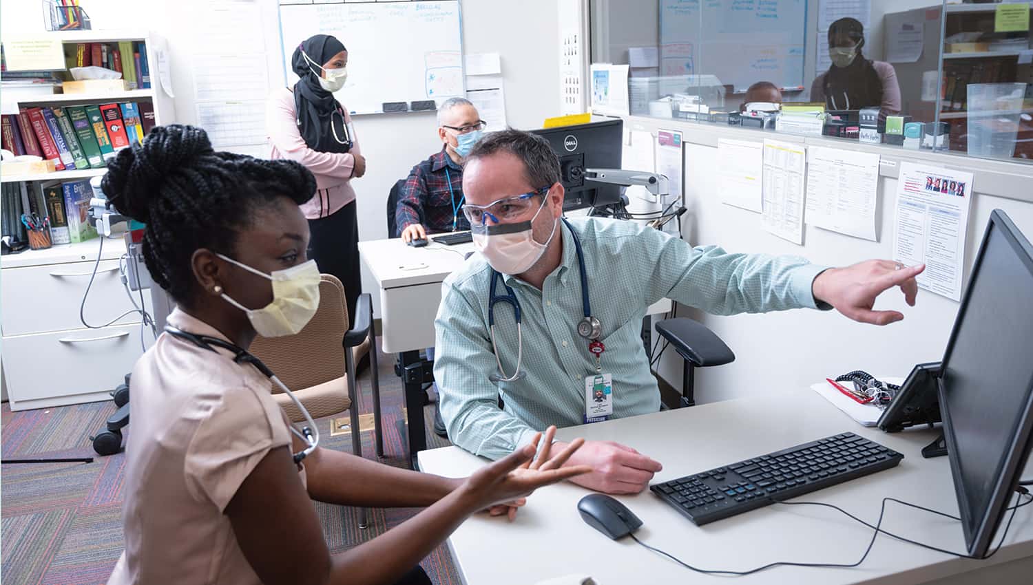 Residents in conference room