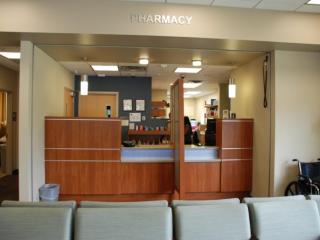 Inside of St. Anthony Pharmacy where patients pick up their prescription