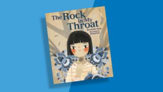 The Rock in My Throat by Kao Kalia Yang book cover on two-tone blue background