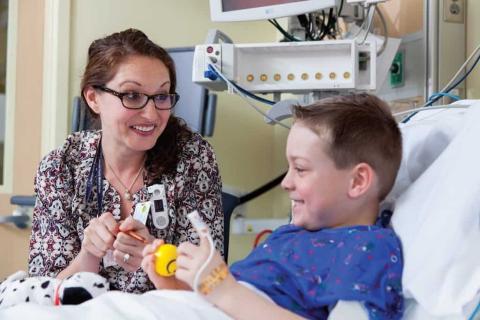 Nurse with young patient