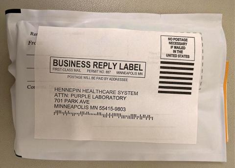 Mailing label for ifob test kit