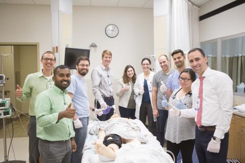 large group of residents in SIM center