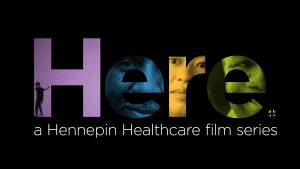 Here film series graphic, two young residents in clinic, HERE film series, A residents' story, journey of two young doctors, dr brandi gorden klukas, dr ka bao vang