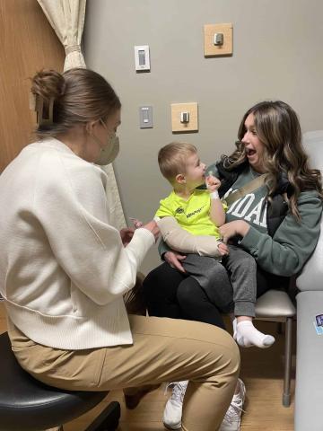 Dr. Jess Downes with Crue and Megan at a recent appointment