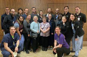 Dawn and Jodie with the ECMO team, ECMO, burn, Stevens Johnson Syndrome, TENS, SJS, allergic reaction, Allergic reaction, lifesaving ECMO intervention, Stevens Johnson Syndrome, ECMO machine, mastectomy