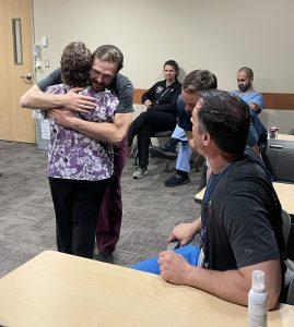 Jodie visits the ECMO team almost a year after her hospitalization, ECMO, burn, Stevens Johnson Syndrome, TENS, SJS, allergic reaction, Allergic reaction, lifesaving ECMO intervention, Stevens Johnson Syndrome, ECMO machine, mastectomy