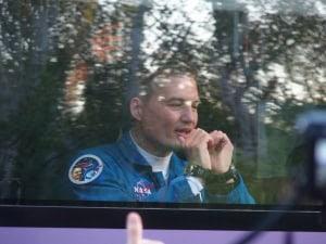 Dr. Lindgren saying goodbye to his children. 