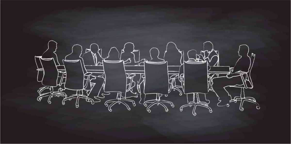 Board Directors chalkboard drawing, Hennepin Healthcare, Board of Directors, job application, mission, strategy