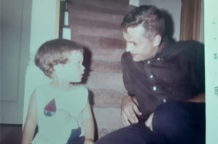 young stephanie volunteer with her father, Stephanie’s give-back, volunteer, memories, family, welcome services, compassion