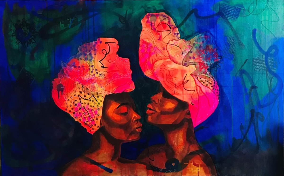 painting by michelle jones, finding your voice, urban expressionist, artist, creating art that affirms, michelle jones