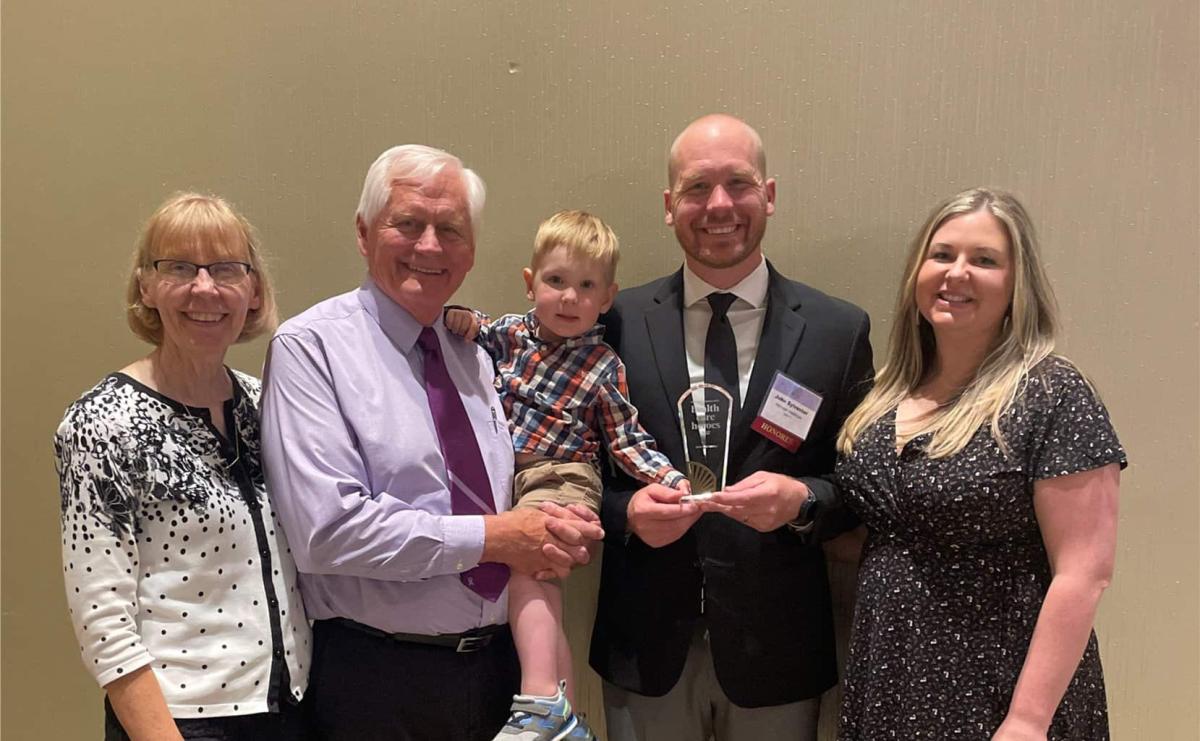 john sylvester with his family, sock drive, recognized paramedic, health care hero, first responder award, john sylvester