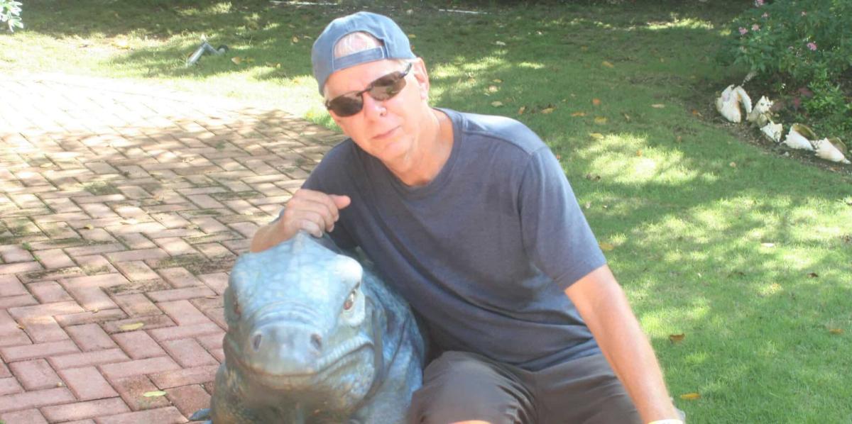 Jim Indrelie sitting outside, Patient shares cancer diagnosis, Cancer Center team, MyChart, healthy lungs for life event, Jim Indrelie