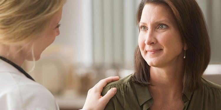 doctor with hand on shoulder of female patient, living will for vets, health care directive for vets, polst, advanced care planning, will for vets, rachel huyck, power of attorney for vets