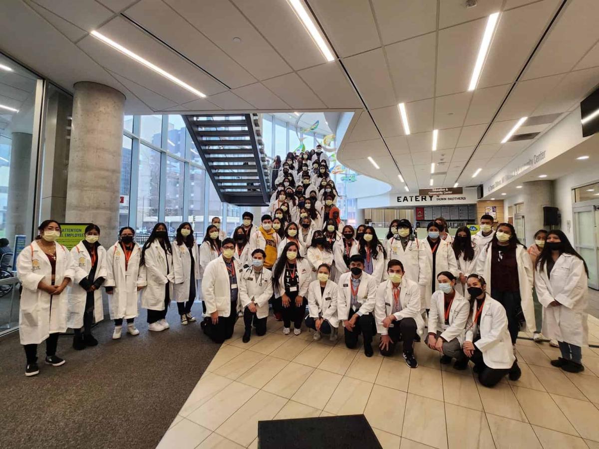 latin youth with stethoscopes group, latine youth with stethoscopes, black men with stethoscopes, medical education youth summits, medical ed for youth, latin youth