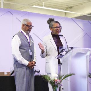 two speakers at the hennepin healthcare health equity summit