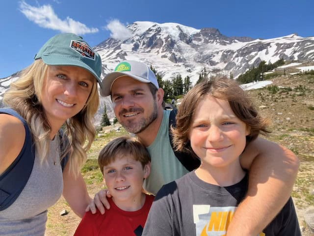 Ryan Antkowiak and his family on vacation in the mountains